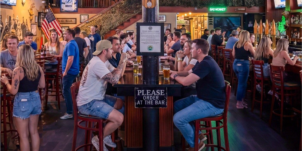 A full house inside Bad Monkey, a sports bar in Ybor City, photographed by PowerFigure Productions