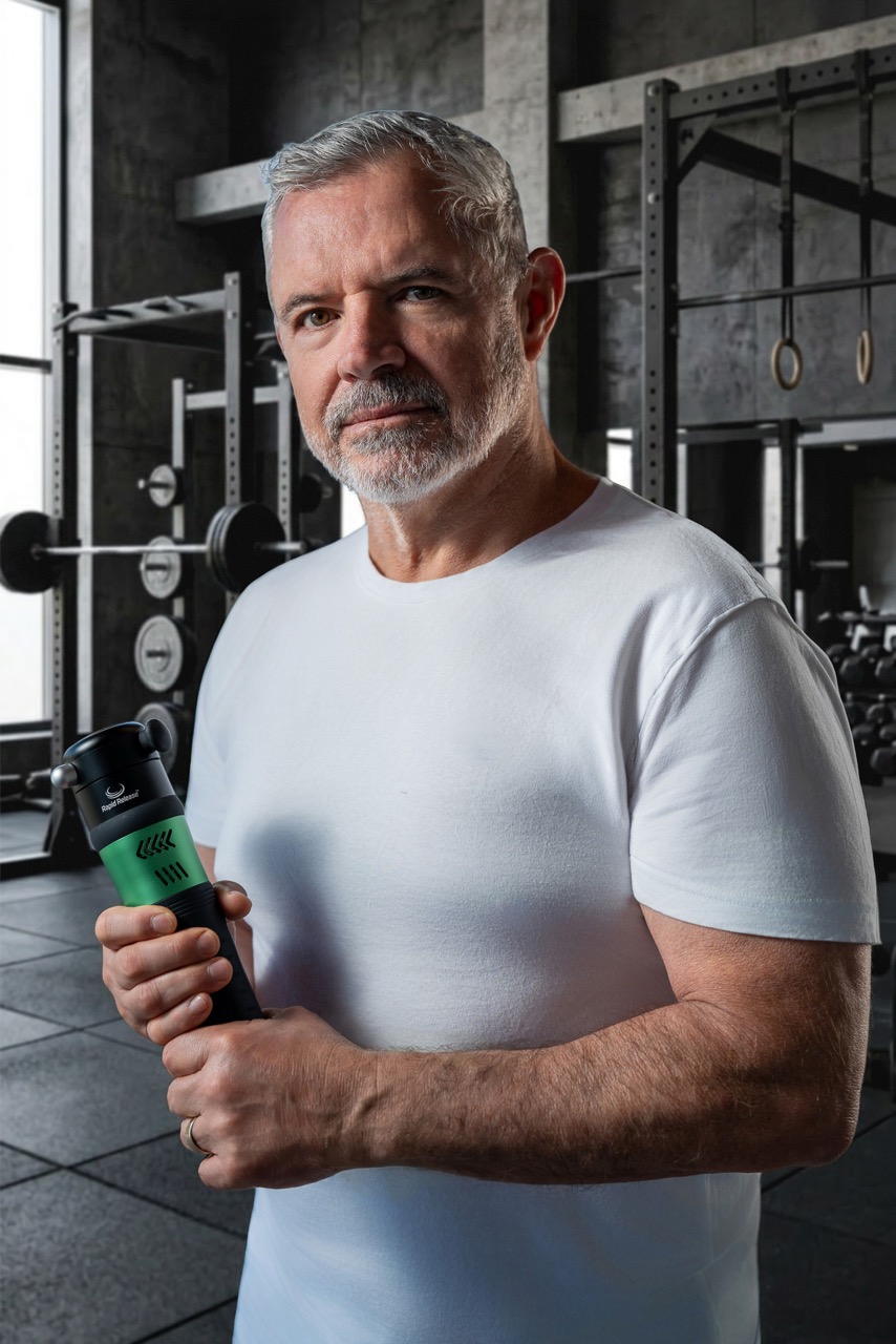 Executive portrait of a Rapid Release Therapy user in a studio setting