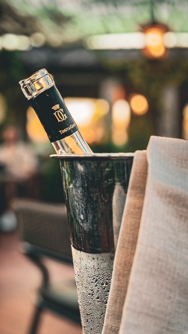 Aperitivo glass on a Florence café table