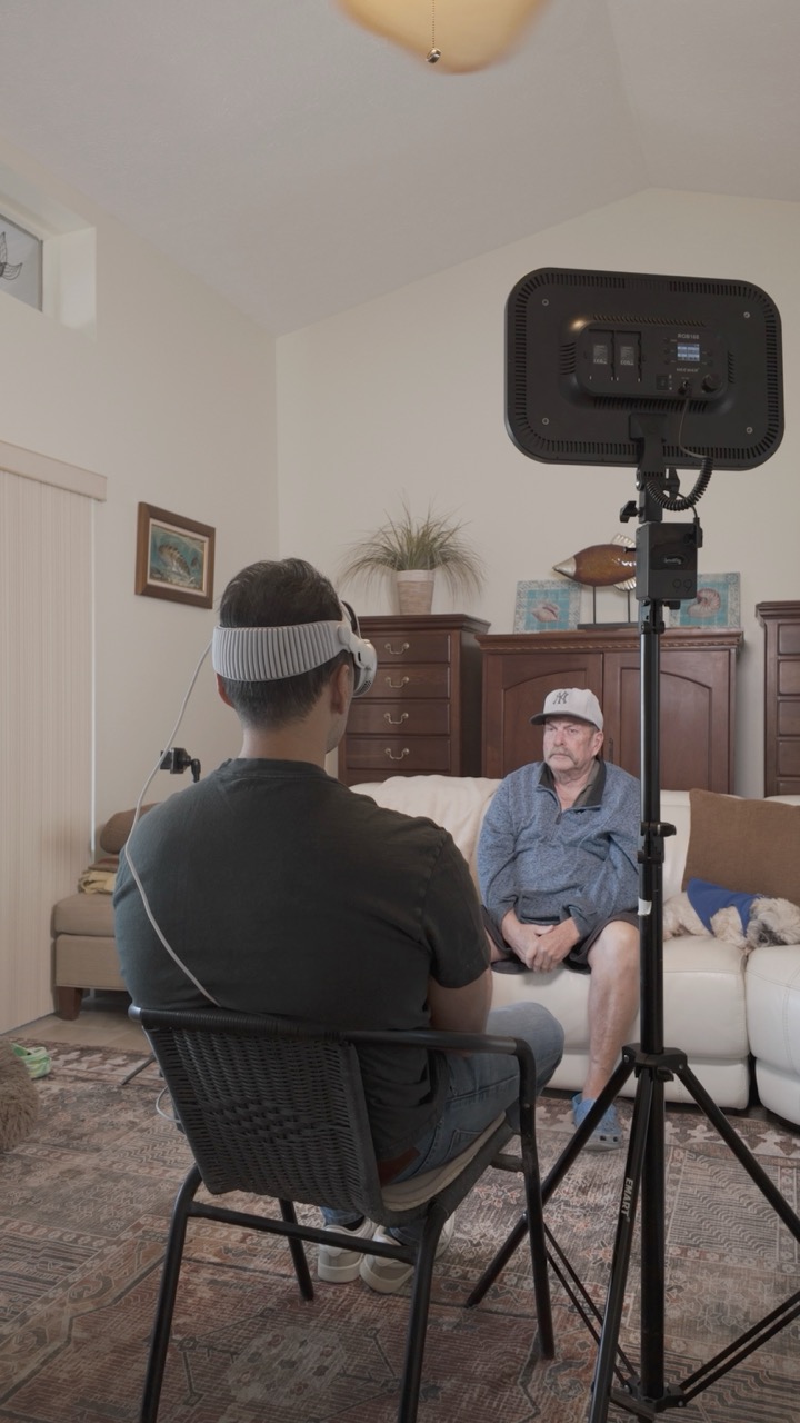 Filming Tim's session at home — Apple Vision Pro capture